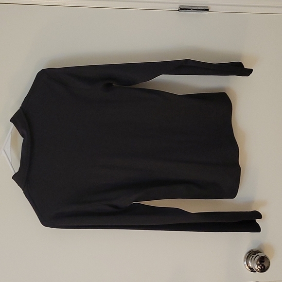 RAFAELLA Black Metallic Collared Pullover Long Sleeve Zipper Sweater - Picture 3 of 5